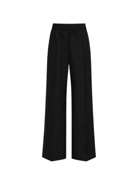 Weekend Max Mara elasticated-waistband pressed-crease trousers Black 2625136052600005
