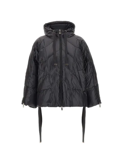 ELENA MIRÒ quilted hooded puffer jacket Black F800Z000029N033