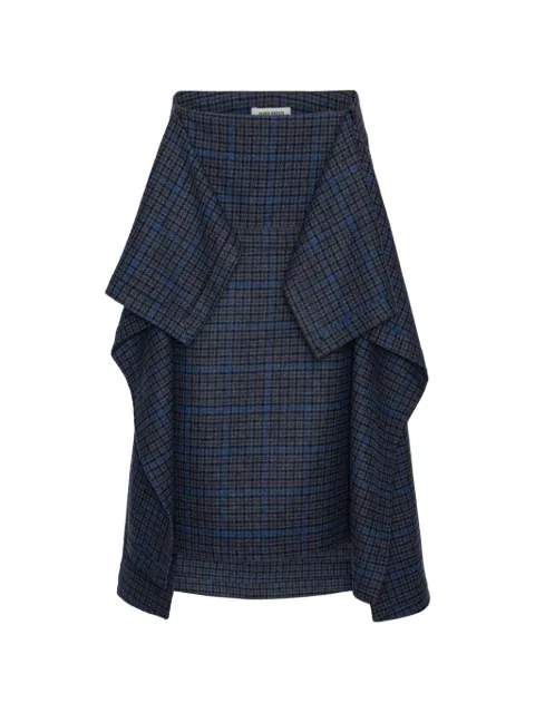 Henrik Vibskov Blanket check-pattern midi skirt Blue AW26STUDF404