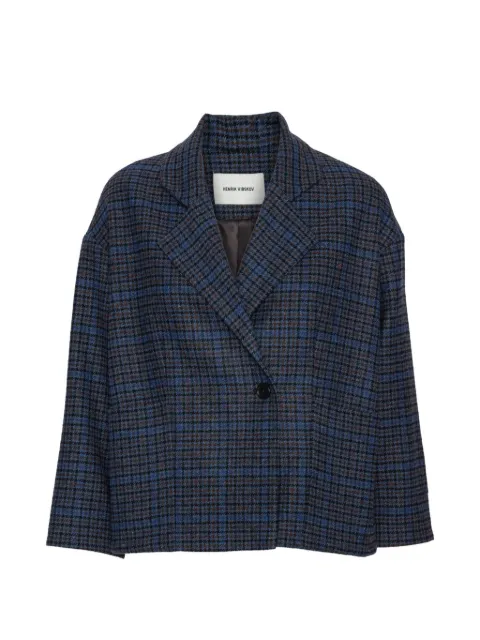 Henrik Vibskov Shady check-pattern jacket Blue AW26STUDF614