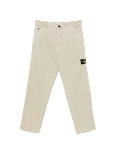 Stone Island logo-patch straight-leg trousers Neutrals L2S153100014S0184