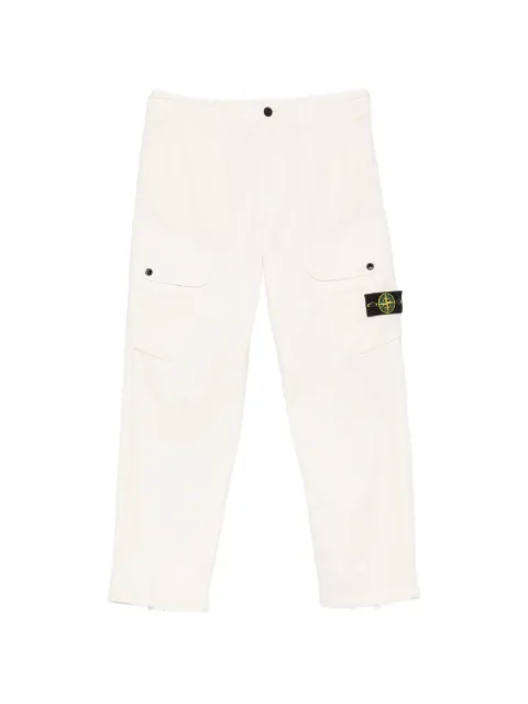 Stone Island logo-patch cargo pants White L2S153100003S0A10