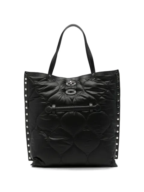Zanellato medium A'Spasso Lunaria quilted stud-embellished tote bag Black 0709402310000