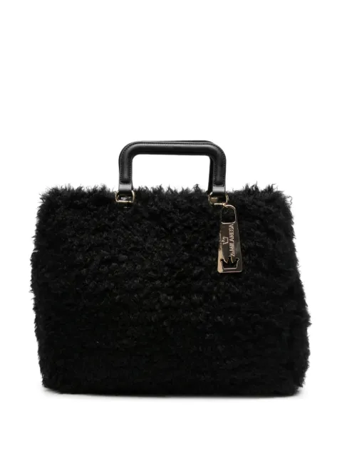 la milanesa Amal faux-fur clutch bag Black AMALNERO