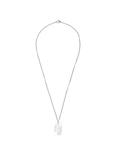 MM6 Maison Margiela engraved dog-tag necklace Silver SM7UU0133P9387