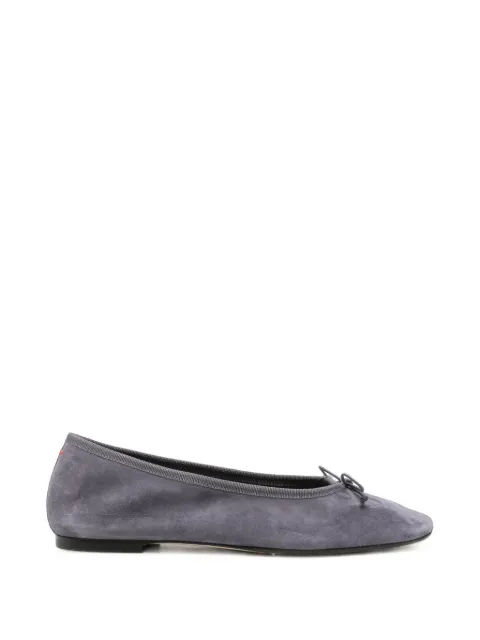 Aeyde Tiby bow-detail suede ballet flats Grey A11FL0695009243226