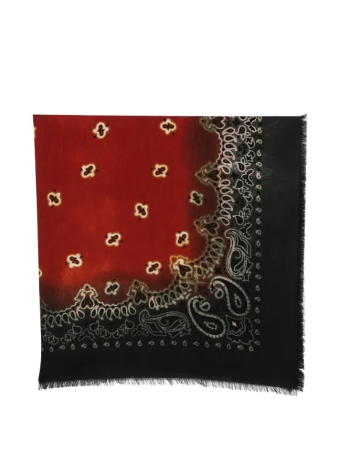 Destin paisley-print frayed scarf Red JILQUAHABOTE