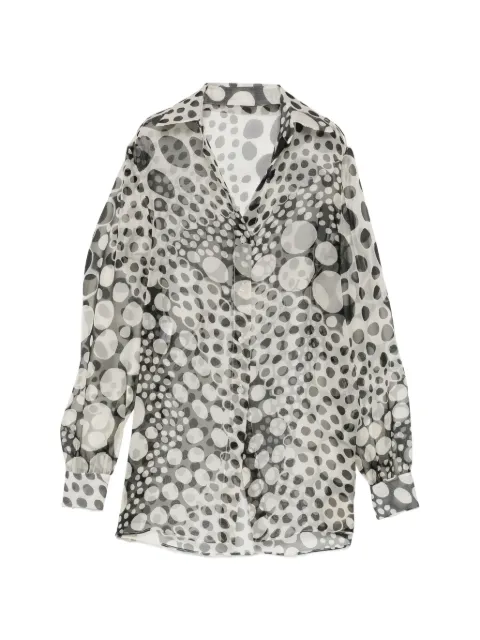 Isabel Sanchis polka-dot sheer shirt Black 154POLKADOT