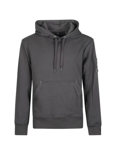 Moose Knuckles logo-patch drawstring hoodie Grey M36MS619