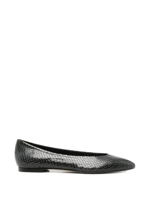 Aeyde snake-effect leather ballet flats Black A11FL0176073030226