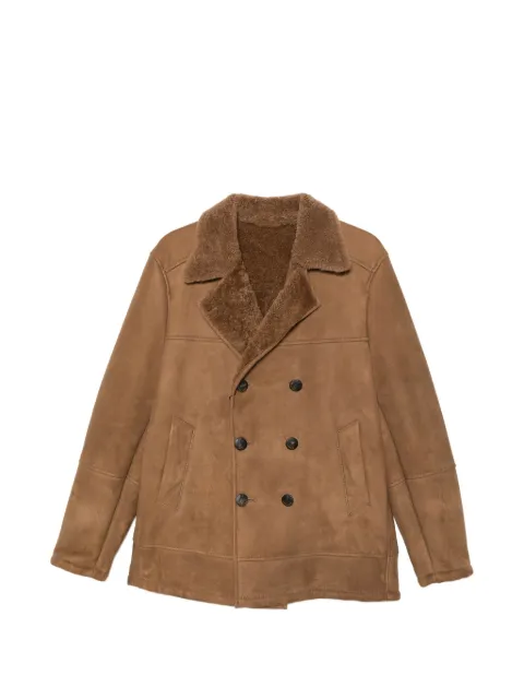Boglioli double-breasted leather jacket Brown OCP511FB6901