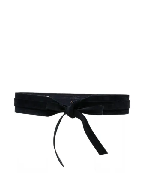 Ferragamo Pre-Owned 1970s bow-detail suede belt Black SF220COP