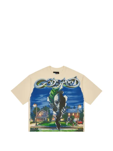 GODSPEED Neighborhood Watch graphic-print T-shirt Neutrals GNWTBONESS26