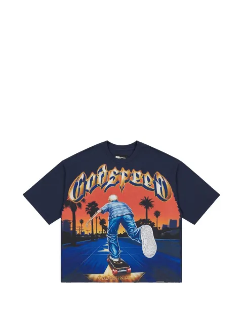 GODSPEED graphic-print washed T-shirt Blue GKPTNAVYSS26
