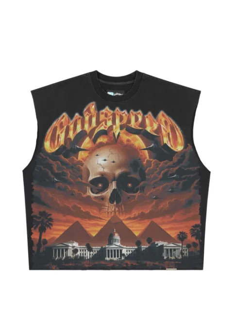 GODSPEED Echoes Empire graphic-print T-shirt Black GEESTBLACKSS26