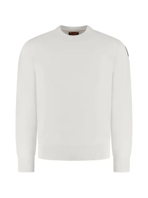 Parajumpers Basic Scoe quarter-zip logo-patch sweater White 26WMPMKNKC0