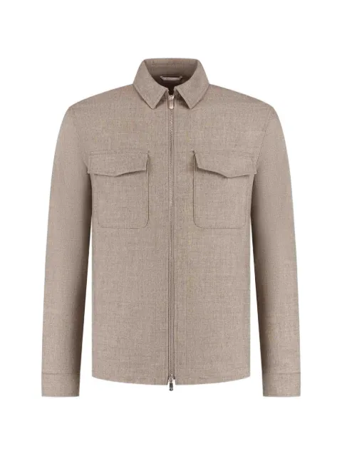 Marco Pescarolo zip-up chest-pocket jacket Neutrals URUS542916