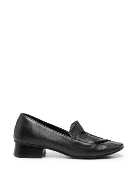 kudeta interwoven-strap leather loafers Black 424801
