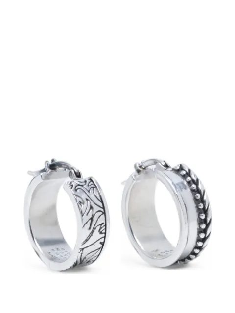 MM6 Maison Margiela engraved hoop earrings Silver SM7VG0133P9387