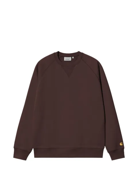 Carhartt WIP Chase logo-embroidered raglan-sleeve sweatshirt Brown I033660