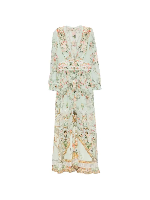 Camilla floral-print V-neck maxi dress Green 00042734