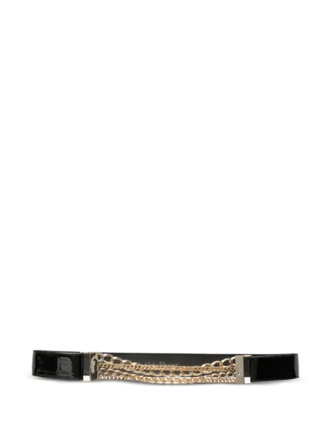 Ferragamo Pre-Owned 1980s chain-link patent leather belt Black SF350COO