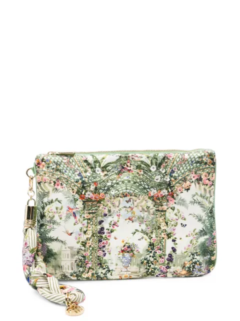 Camilla Scarf floral-print silk-scarf clutch bag Green 00042829