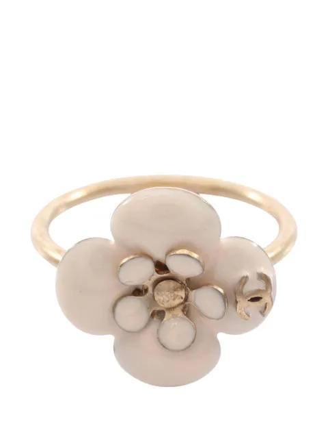 CHANEL Pre-Owned 2010 CC Gold Plated and Enamel Flower Ring costume ring Gold 9CMWR8ELHG9MAKC3