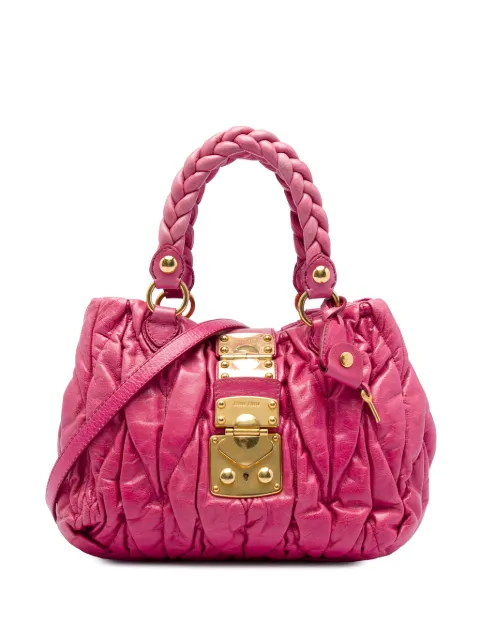 Miu Miu Pre-Owned 2010 Matelasse Lambskin Coffer satchel Pink J9WXBYI5MXO4WQW0