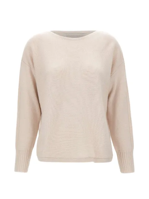 ELENA MIRÒ ribbed-detail wool sweater Neutrals M014Z000774N002