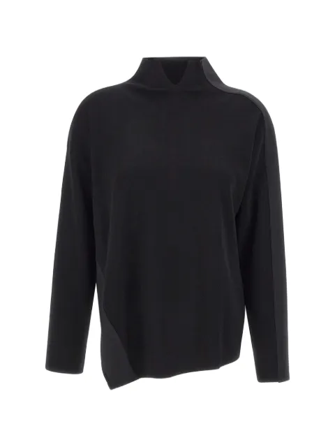 ELENA MIRÒ asymmetrical-hem high-neck sweater Black M111Z000829N