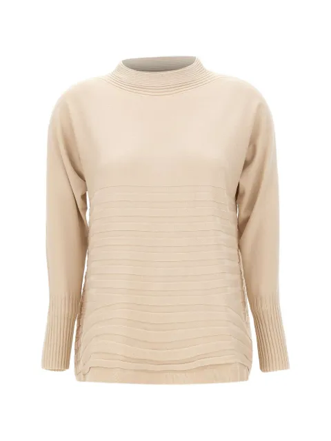 ELENA MIRÒ long-sleeve textured-knit sweater Neutrals M102Z000867N002