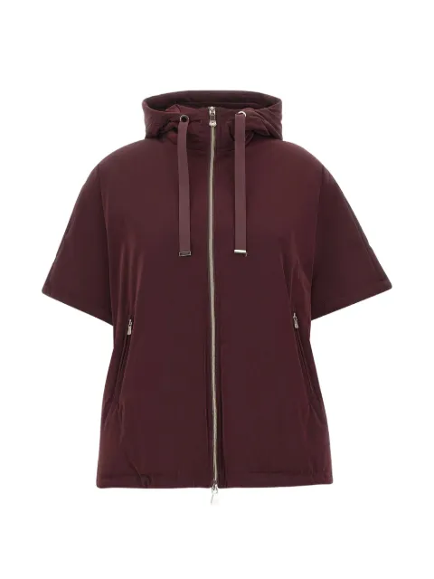 ELENA MIRÒ short-sleeve hooded jacket Red F002E000068N