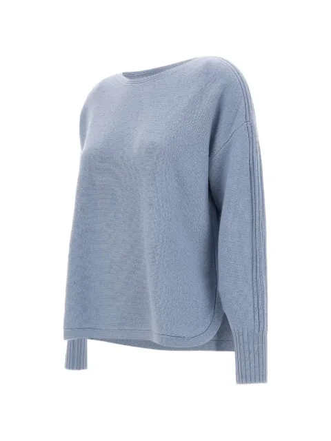 ELENA MIRÒ ribbed-detail wool sweater Blue M014Z000774N