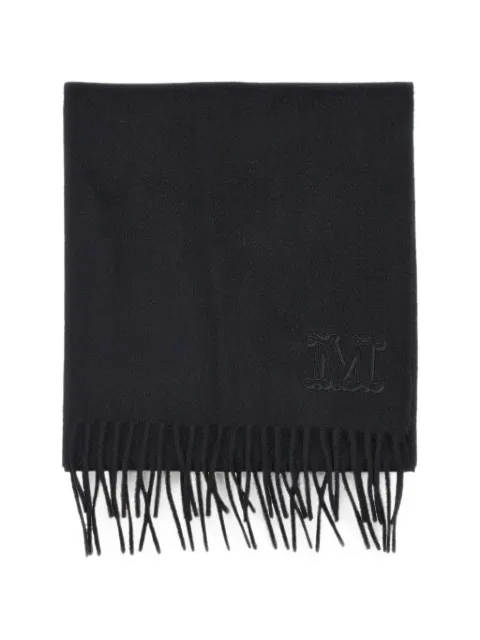 Max Mara cashmere stole with monogram embroidery - black Black 2624546311600
