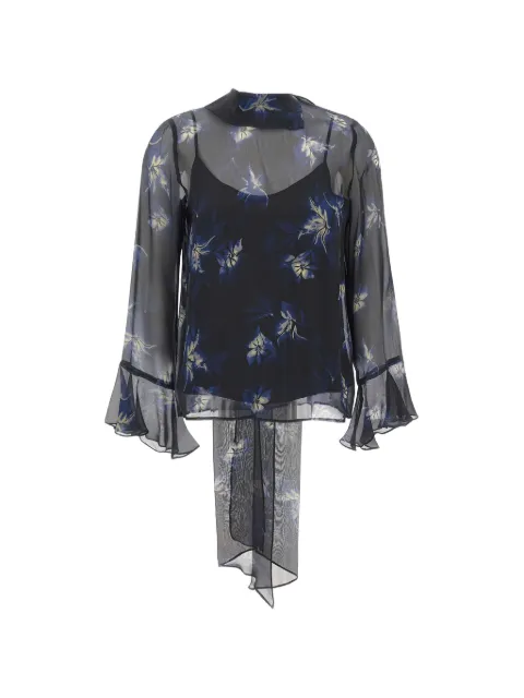 Max Mara floral-print silk blouse Black 2626266015600