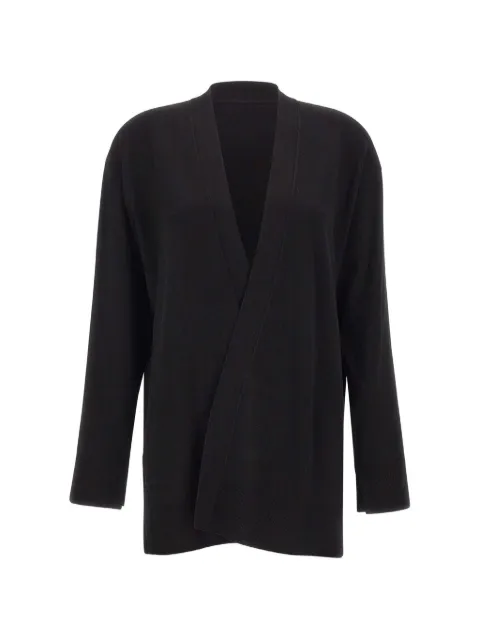 ELENA MIRÒ open-front side-slit cardigan Black M037Z000798N
