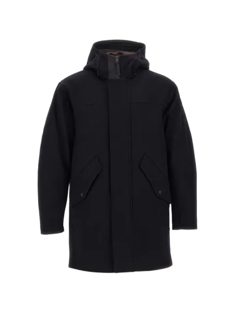 People Of Shibuya hooded felted coat Black HIMEPM945