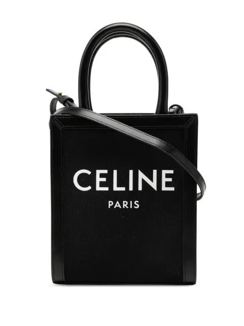 Celine Pre-Owned 2020 Mini Canvas Vertical Cabas Tote satchel Black MA9JU5PFKGD6F2O4