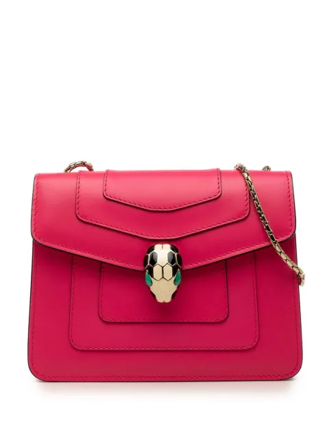 Bvlgari Pre-Owned 2019 Small Leather Square Serpenti Forever Chain crossbody bag Pink 25D9UUOGN5I0USVK