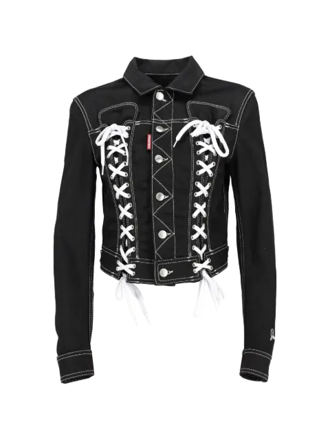 DSQUARED2 lace-up denim jacket Black CVM262339
