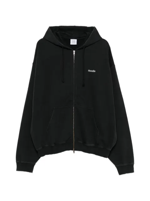 VETEMENTS logo-print zip-up hoodie Black MH27ZU222B
