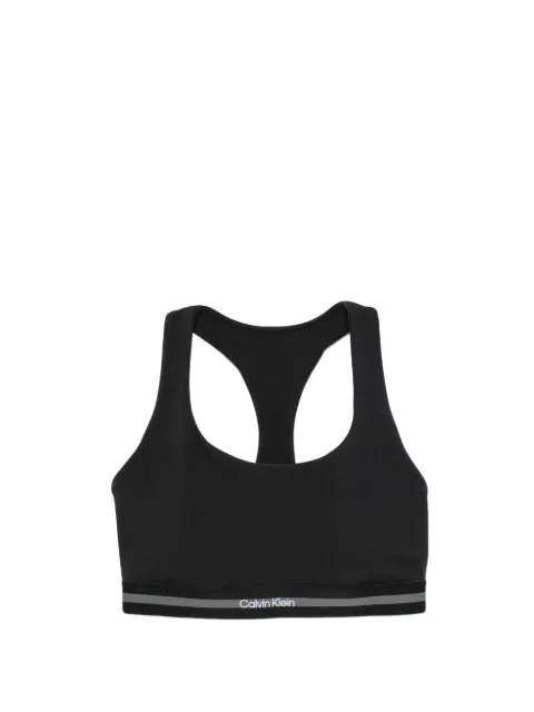Calvin Klein logo-tape racerback sports bra Black LVGWF6K346UB1