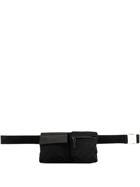 Gucci Pre-Owned 2000-2015 GG Canvas Double Pocket belt bag Black A2NTLOHWYZVS27SN