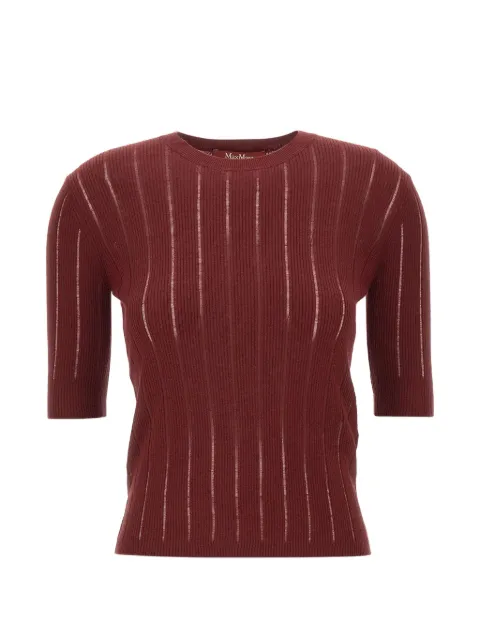Max Mara Ragno maxi-ribbed semi-sheer sweater Red 2626366041600