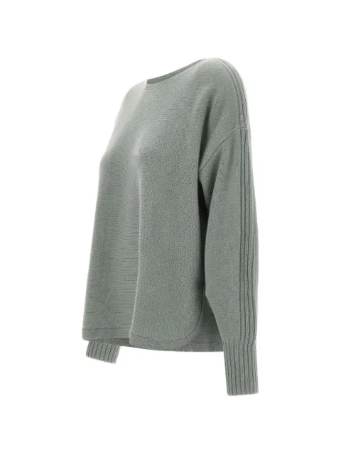 ELENA MIRÒ ribbed-detail rounded-hem sweater Green M014Z000774N0A5