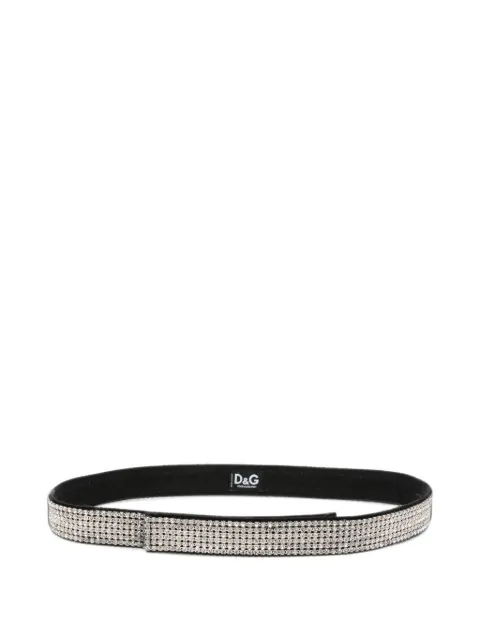 Dolce & Gabbana Pre-Owned 2000s crystal-embellished belt Black DG180COM