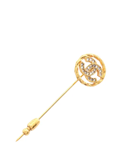 CHANEL Pre-Owned 1950-1970 CC Gold Plated Strass Pin Brooch costume brooch Gold 0EL3PLPSEU3BPOOY