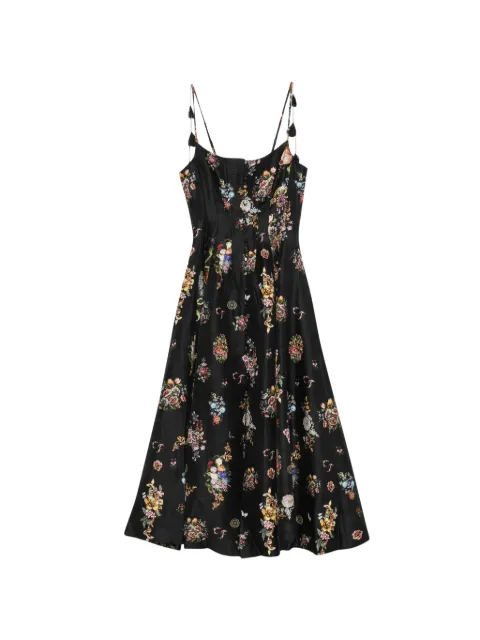 Camilla floral-print crystal-embellished midi dress Black 00042145