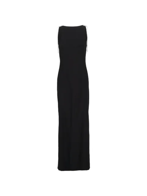 DSQUARED2 faux-pearl embellished backless dress Black CVM262327